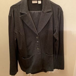 Chicos 2 PC Suit Womens Sz 3 Jacket Sz ans size 3 short Pants -